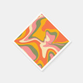 Groovy Liquified Marble Retro 60s  Partij Servet (Hoek)