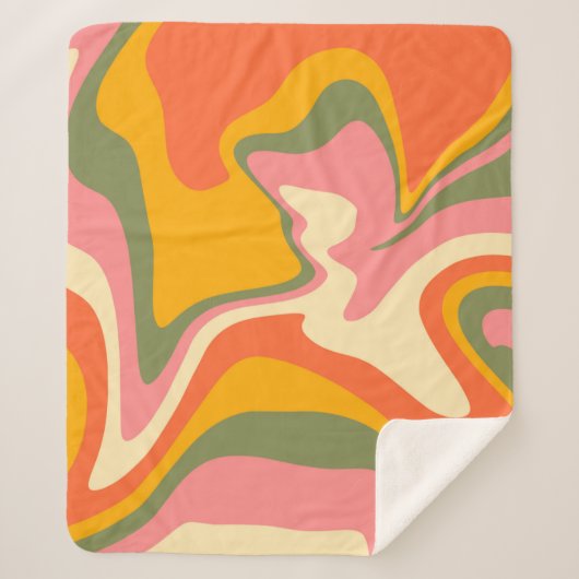 Groovy Liquified Marble Retro 60s  Partij Sherpa Deken (Voorkant)
