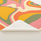 Groovy Liquified Marble Retro 60s  Partij Sherpa Deken (3/4)