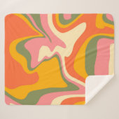Groovy Liquified Marble Retro 60s  Partij Sherpa Deken (Voorkant (horizontaal))
