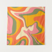 Groovy Liquified Marble Retro 60s  Partij Wandkleed (Voorkant (horizontaal))