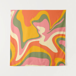 Groovy Liquified Marble Retro 60s Partij Wandkleed