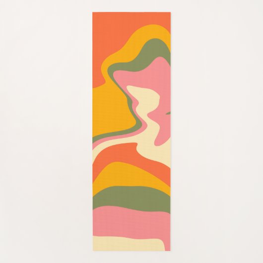 Groovy Liquified Marble Retro 60s  Partij Yogamat (Voorkant)