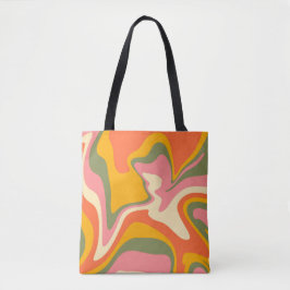 Groovy Liquified Marble Retro 60s  Tote Bag