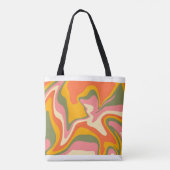 Groovy Liquified Marble Retro 60s  Tote Bag (Achterkant)