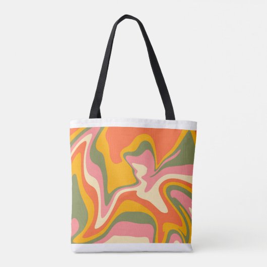 Groovy Liquified Marble Retro 60s  Tote Bag (Achterkant)