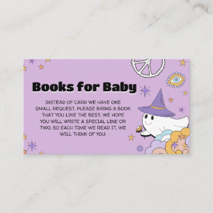 Groovy Little Boo Baby shower Boeken voor Baby Informatiekaartje