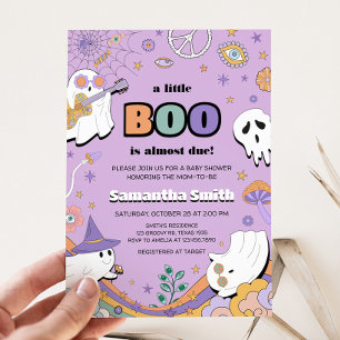 Groovy Little Boo Baby shower Kaart