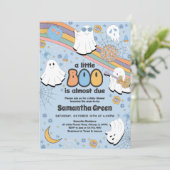 Groovy Little Boo Baby shower Kaart (Staand voorkant)