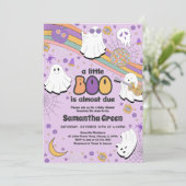 Groovy Little Boo Baby shower Kaart (Staand voorkant)