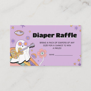 Groovy Little Boo Baby shower Luier Raffle Informatiekaartje