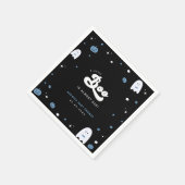 Groovy Little Boo Boy Halloween Baby shower Ghost Servet (Hoek)