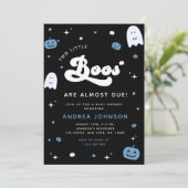 Groovy Little Boo Boy TWINS Halloween Baby shower Kaart (Staand voorkant)