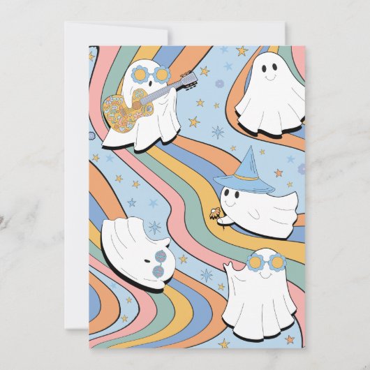 Groovy Little Boo Halloween Baby shower Kaart (Achterkant)