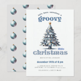 Groovy Little Christmas Disco Blauw Kerstfeest Kaart