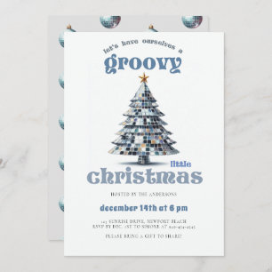 Groovy Little Christmas Disco Blauw Kerstfeest Kaart