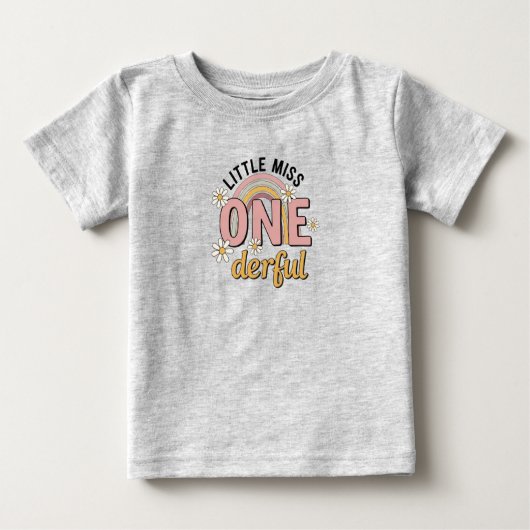 Groovy Little Miss ONE-derful 1st Birthday Tee (Voorkant)