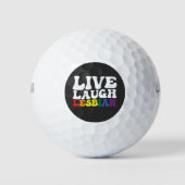 Groovy Live Lach Lesbische LGBT Pride Golfballen (Voorkant)