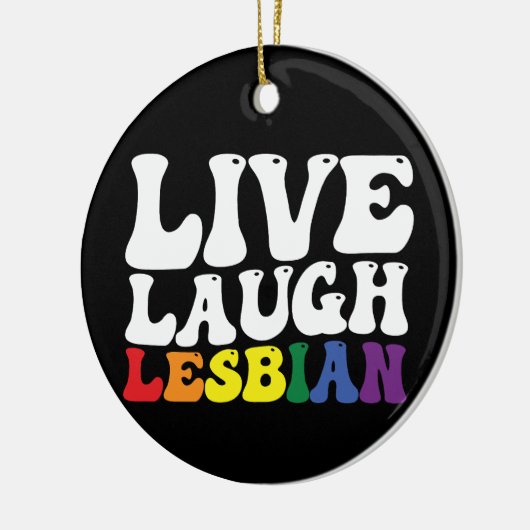 Groovy Live Lach Lesbische LGBT Pride Keramisch Ornament (Links)