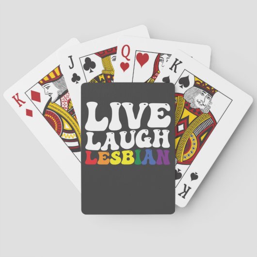 Groovy Live Lach Lesbische LGBT Pride Pokerkaarten (Achterkant)