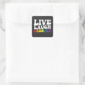 Groovy Live Lach Lesbische LGBT Pride Vierkante Sticker (Tas)