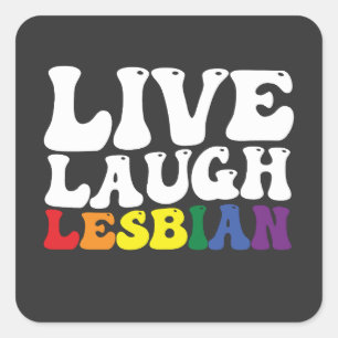 Groovy Live Lach Lesbische LGBT Pride Vierkante Sticker