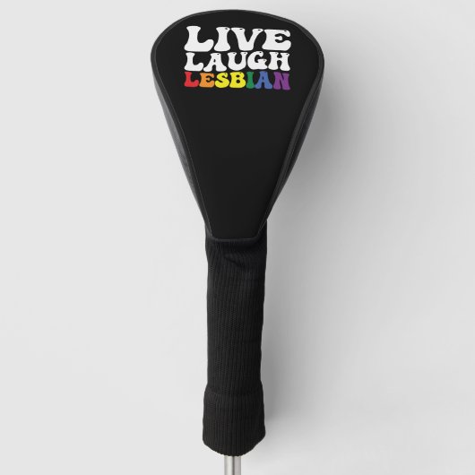 Groovy Live Laugh Lesbisch LGBT Pride Golfheadcover (Voorkant)
