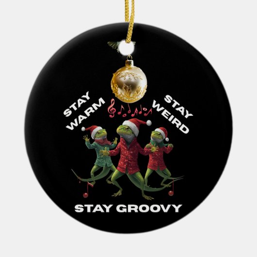 Groovy Lizard Keramisch Ornament (Voorkant)
