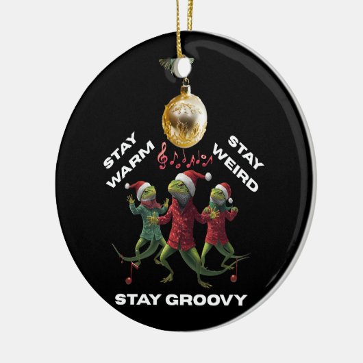 Groovy Lizard Keramisch Ornament (Links)