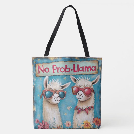 Groovy Llama Squad Tote Bag (Voorkant)