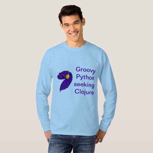 Groovy Long hoeve Python Tshirt Clojure (Voorkant volledig)