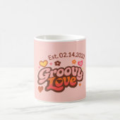 Groovy Love Personalized Valentine’s Gift Retro Koffiemok (Center)