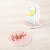 Groovy Love Personalized Valentine’s Gift Retro Zandsteen Onderzetter (Zijkant)