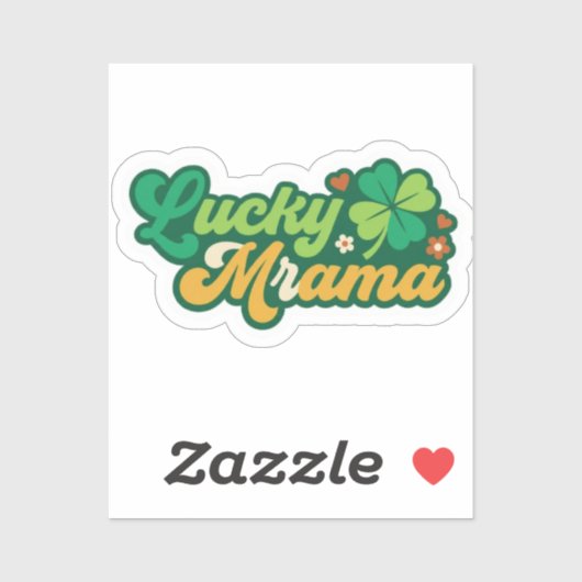 Groovy Lucky Mama Clover Retro 70s Bloemsticker Sticker (Vel)