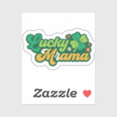 Groovy Lucky Mama Clover Retro 70s Floral Sticker (Vel)