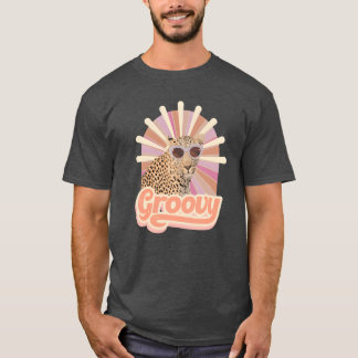Groovy Luipaard Modern Pop Art Design retro T-shirt