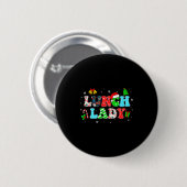 Groovy Lunch Lady Christmas Matching Xmas Lunch La Ronde Button 5,7 Cm (Voorkant /achterkant)