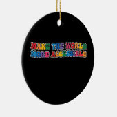 Groovy maakt de wereld toegankelijker Retro Keramisch Ornament (Rechts)