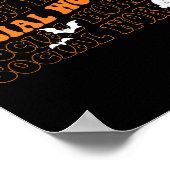 Groovy Maatschappelijk Werker Ghost Halloween Scho Poster (Hoek)