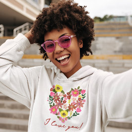 Groovy madelief roze Bloem hart Valentijnsdag Vaka Hoodie