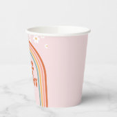 Groovy madeliefje regenboog 4de verjaardag Papiere Papieren Bekers (Links)