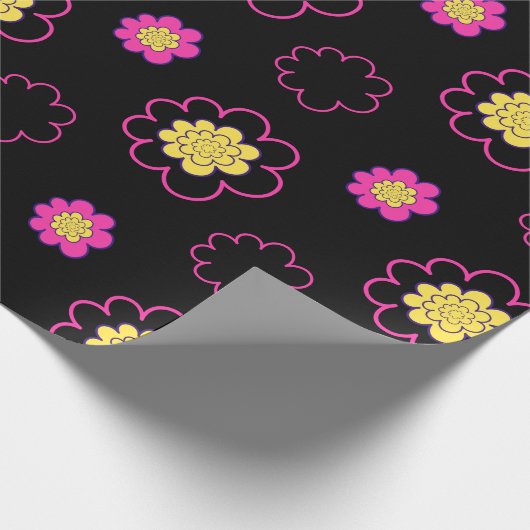 Groovy madeliefjes. cadeaupapier (Hoek)