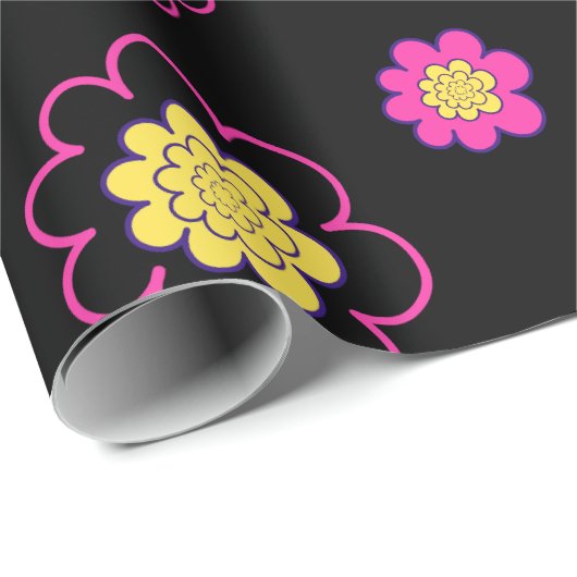 Groovy madeliefjes. cadeaupapier (Rol Hoek)