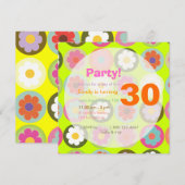 Groovy Madeliefjes/Verjaardagsfeestje in de levend Kaart (Voorkant / Achterkant)