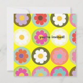 Groovy Madeliefjes/Verjaardagsfeestje in de levend Kaart (Achterkant)