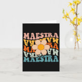 Groovy Maestra Spaans Leraar Terug naar school Ret Kaart (Gele Bloem)