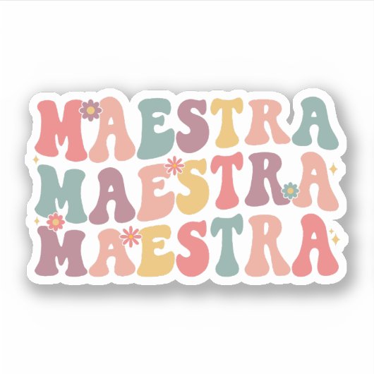 Groovy Maestra, Spaans leraar waarderingsgeschenk Sticker (Voorkant)