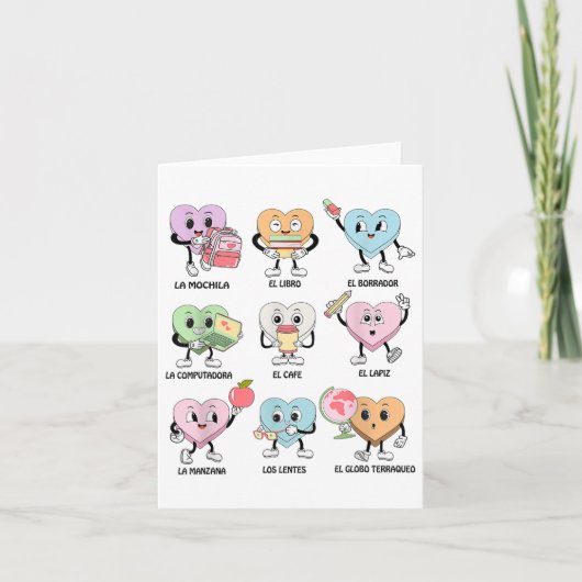 Groovy Maestra Valentijnsdag Spaans Docent Dual Kaart (Voorkant)