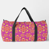 Groovy Magenta Floral Pattern Large Duffle Bag Plunjezak (Voorkant)