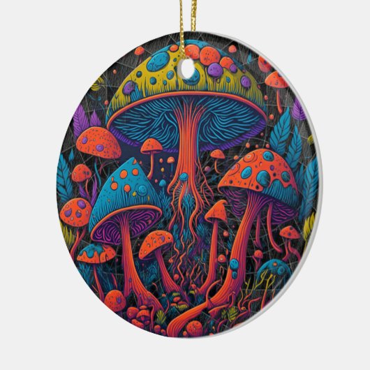 Groovy Magic Mushrooms Keramisch Ornament (Links)